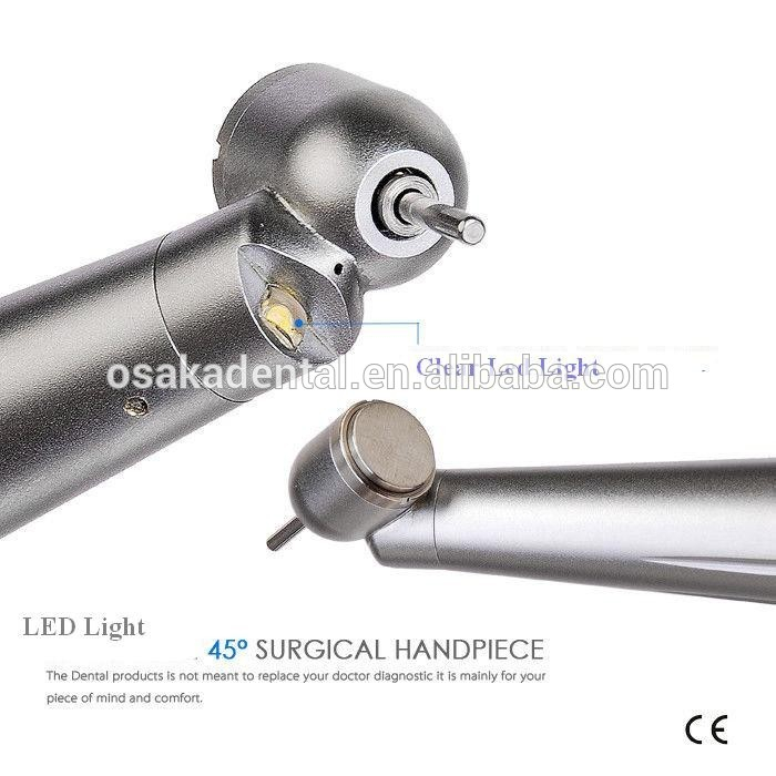 Turbina conduzida cirúrgica dental do handpiece do diodo emissor de luz de 45 graus com 2 furos ou 4 furos