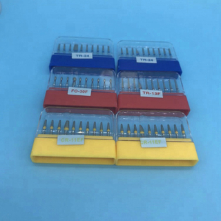 Embalagem de caixa FG Dental Diamond Burs para peça de mão de alta velocidade