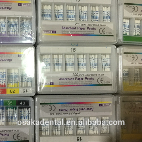 Dental Gutta Percha Points | Profundidade mm do ponto do papel absorvente dental marcado