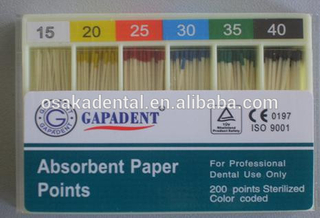 Ponto de papel absorvente GAPADENT / de guta-dental percha