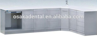 Armário médico de aço inoxidável do armário dental com tipo do punho e tipo do toque