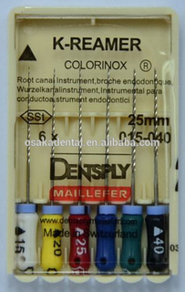 Arquivos odontológicos de arquivos Endo Dentsply K Alargadores / material endodôntico / instrumento odontológico