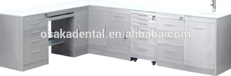 Armário médico de aço inoxidável do armário dental com tipo do punho