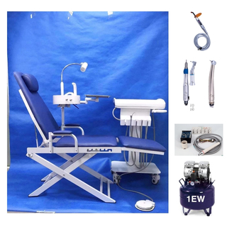 Unidade de cadeira dentária portátil com carrinho móvel e compressor