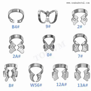 Clipe de barragem de borracha de aço inoxidável para material dentário