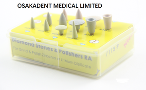 Kit de brocas de polimento de zircônia de borracha dentária e dissilicato de lítio RA OSA-7115