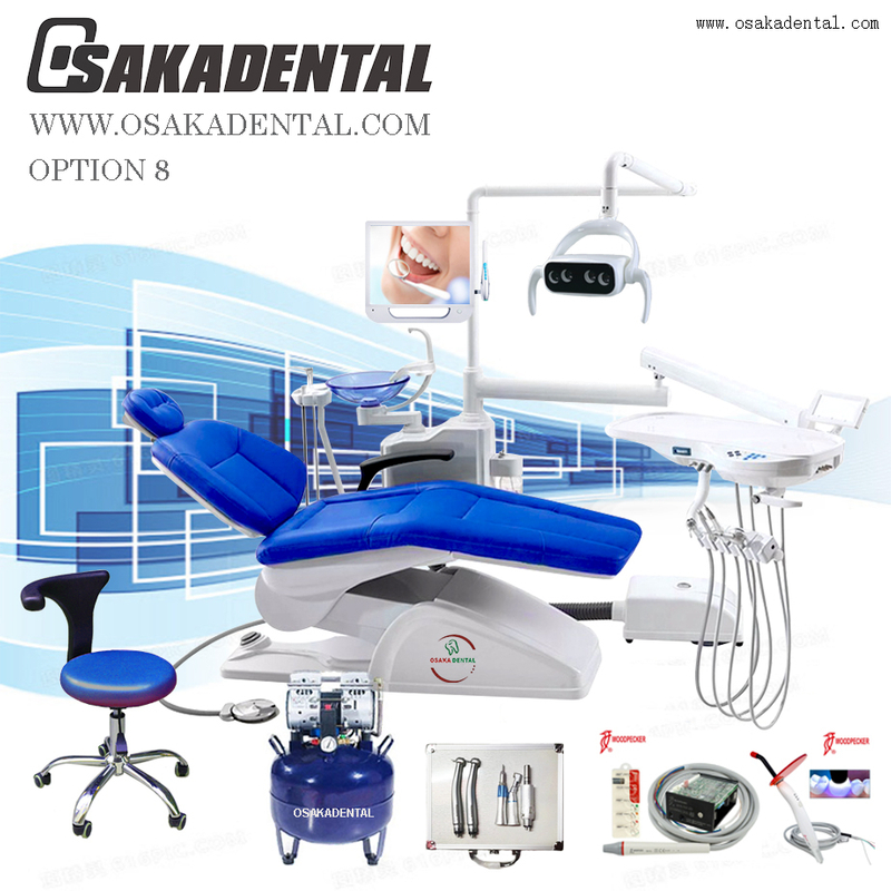 Conjunto de unidade odontológica com peça de mão odontológica e opção completa