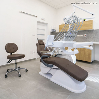 Cadeira odontológica de couro comprovada CE com base estável e luz LED