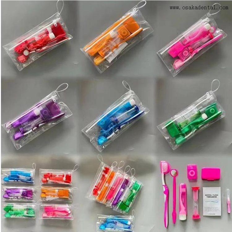 Kit Ortodôntico colorido dental com bolsa de PVC para Ortodontia
