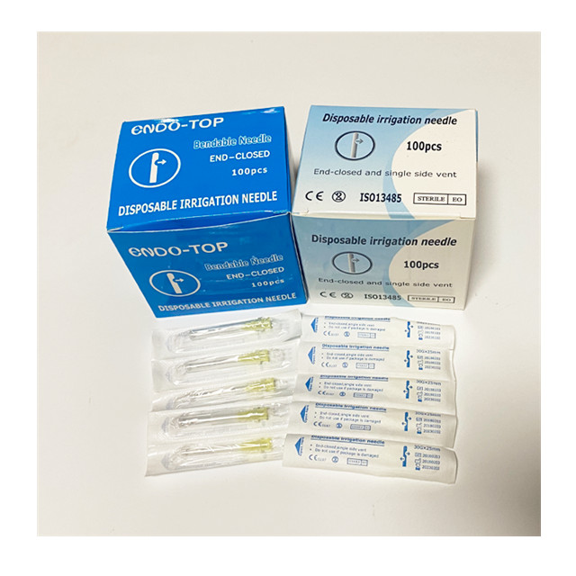 Agulha de irriga&ccedil;&atilde;o Endo dent&aacute;ria descart&aacute;vel.