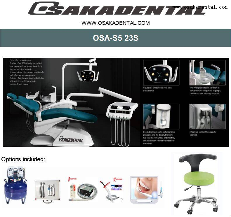 Conjunto de unidades odontológicas com opção completa Unidade odontológica de luxo para clínica odontológica OSA-S5 opção 22S