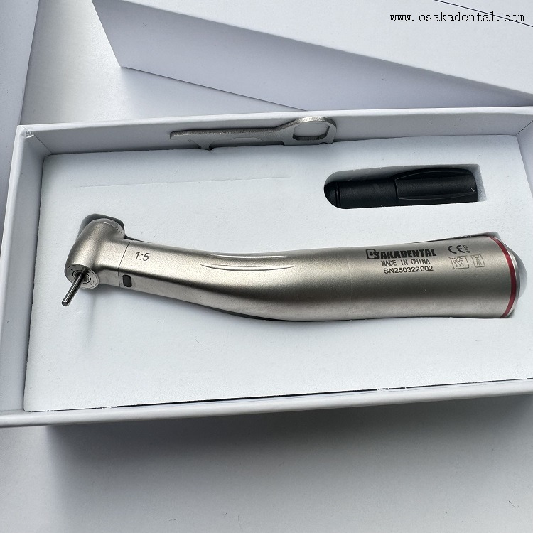 Contra-ângulo de fibra óptica de canal interno 1:5 dental