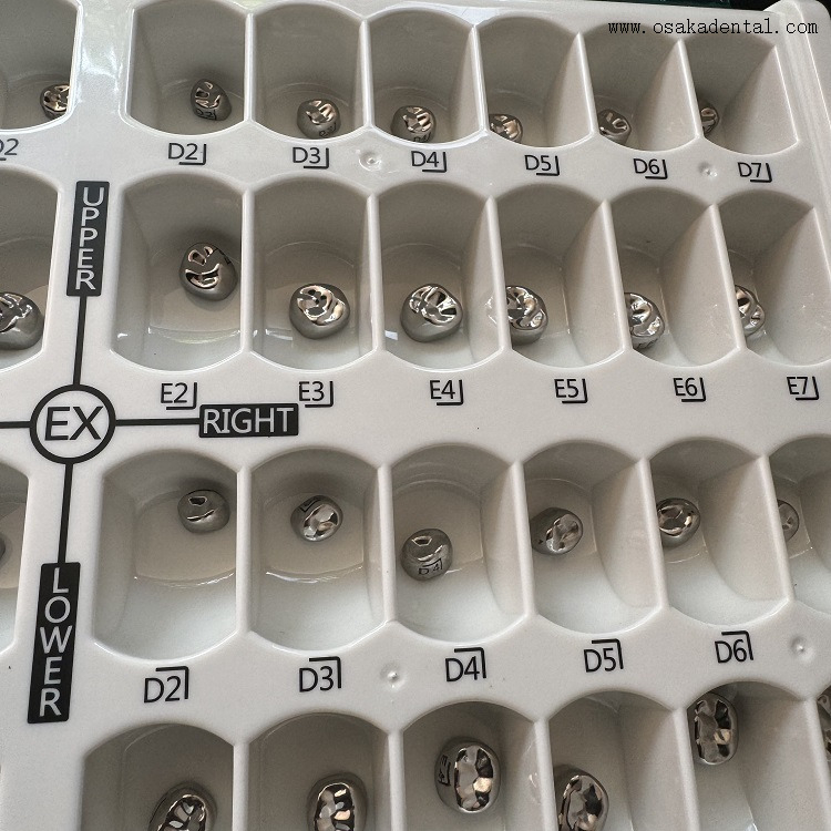 Coroa infantil de aço inoxidável odontológico 48 unidades/caixa