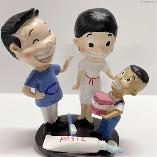 Nova decoração de escritório dental dentista e menina estatueta ornamento profissional clínica dentária decoração