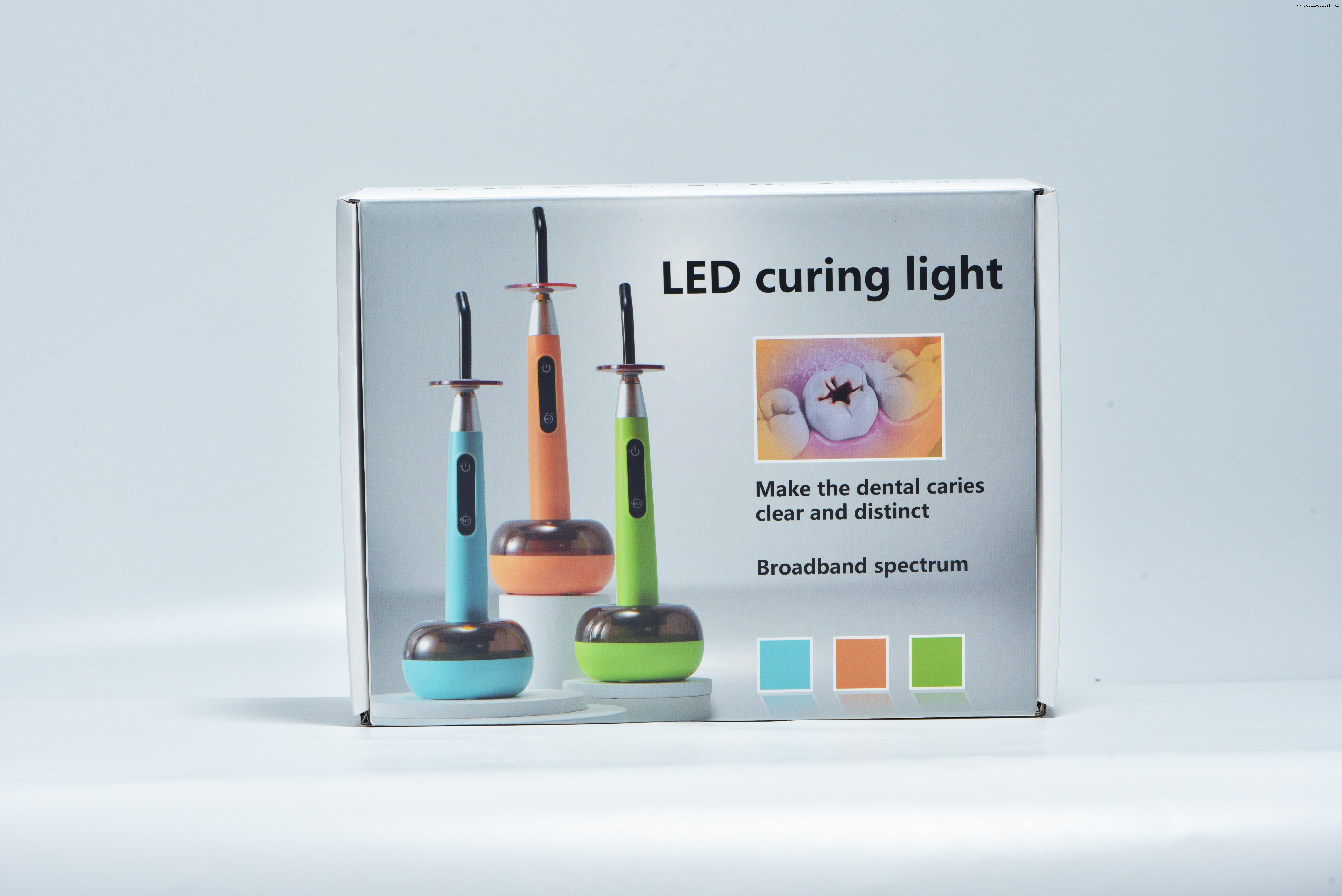 Luz de cura dentária arco-íris colorido com função de detecção de cárie