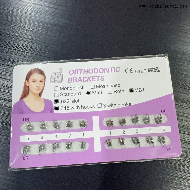 Suporte de metal bondable monobloco ortodôntico dental