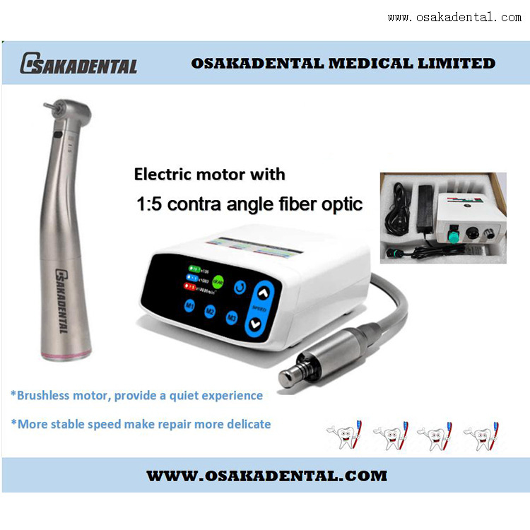 Motor elétrico dental Burshless com fibra óptica contra-ângulo 1:5