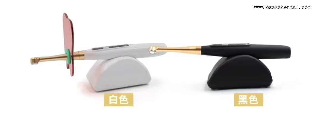 Cor dental preto e branco uma segunda luz de cura