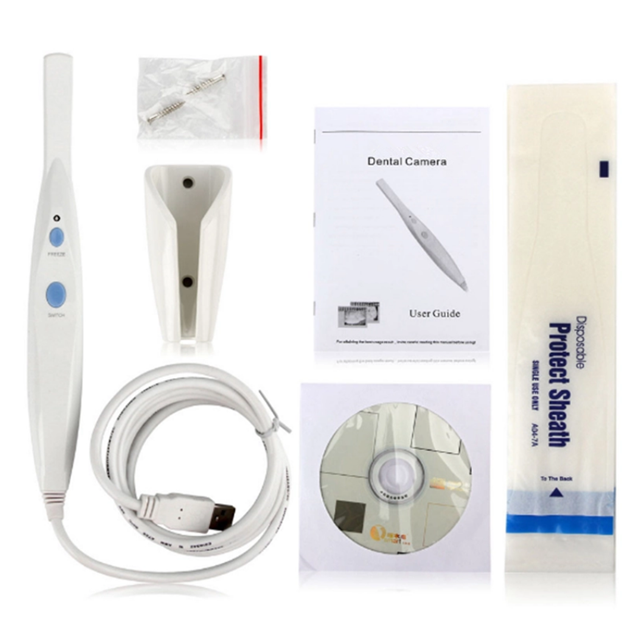 Nova câmera intraoral dental USB com controle de pé