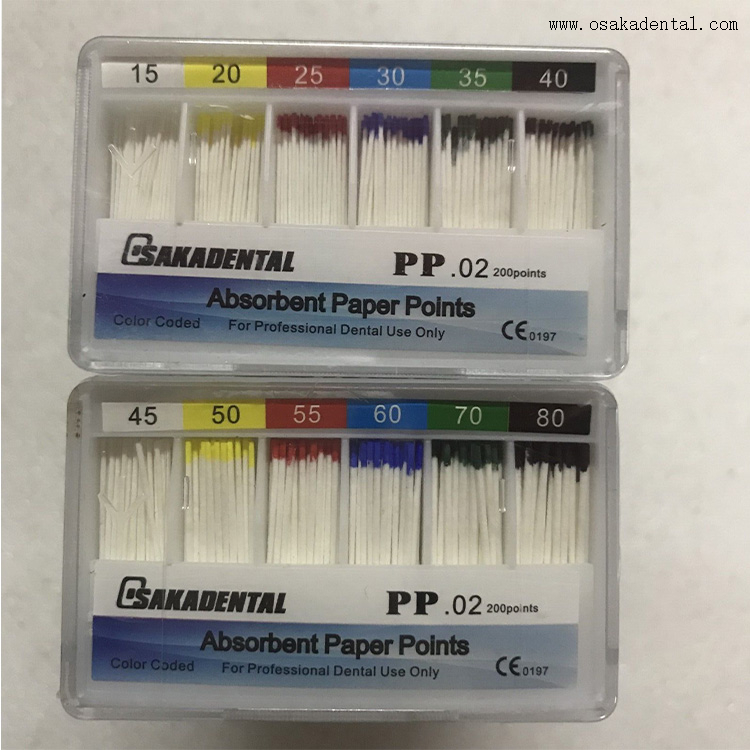 Material de preenchimento dentário Dental 02 pontas de papel cônico