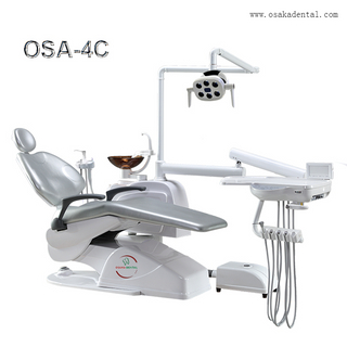 Cadeira odontológica com compressor de ar dental e peça de mão dental e escalador de led dental e luz de cura dental