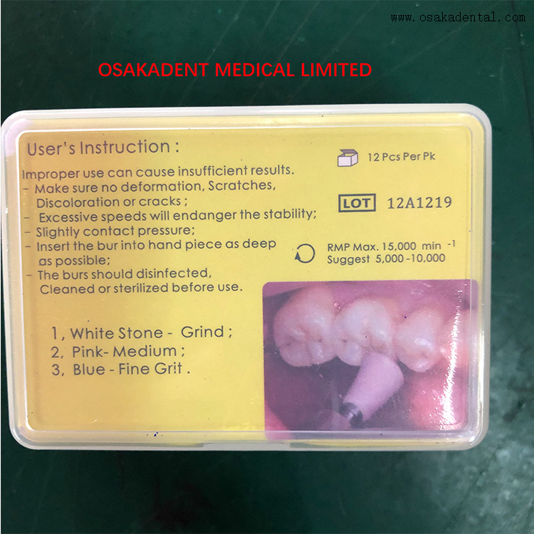 Conjunto de broca de polimento e pedra branca dental