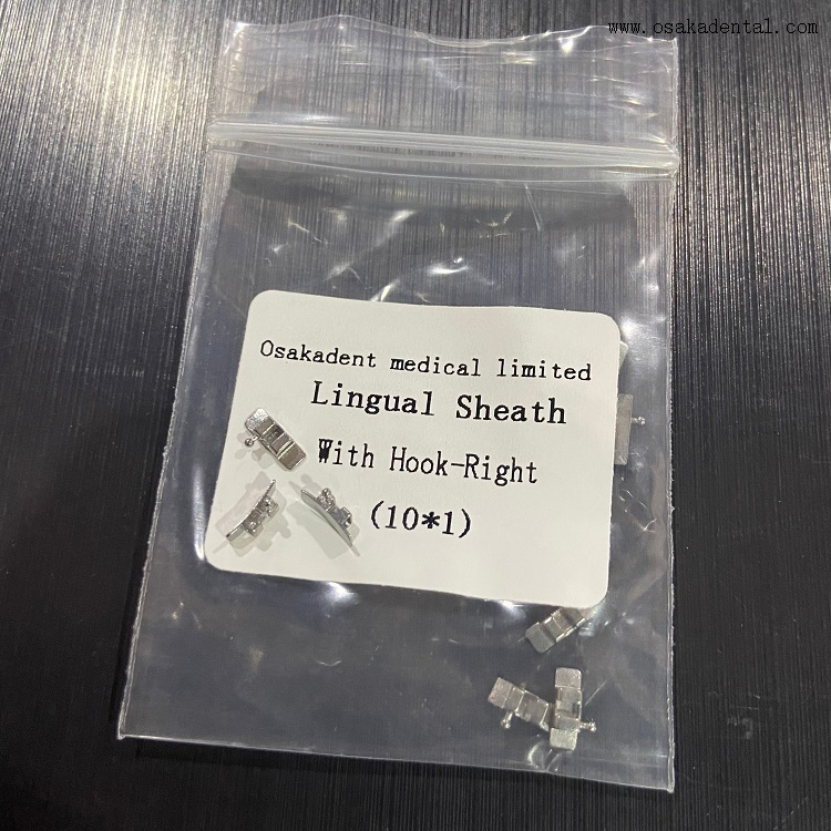 Bainha Lingual Ortodôntica Dentária com Gancho Direita