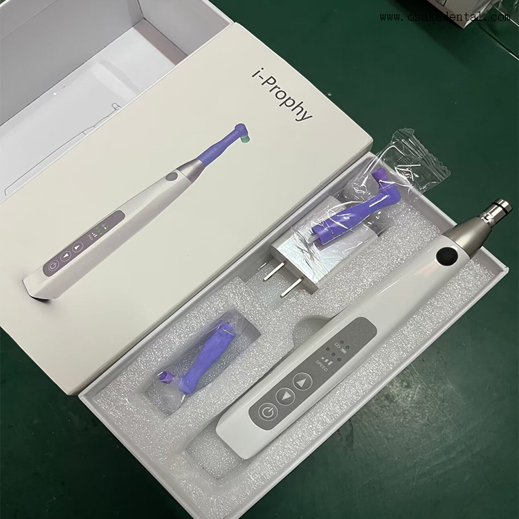 Peça de mão de profilaxia sem fio com ângulos de profilaxia descartáveis