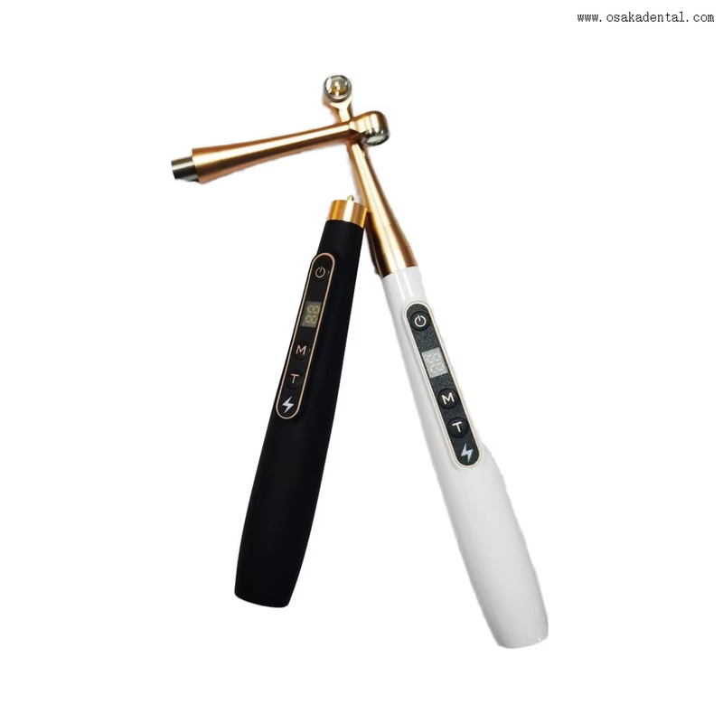 Cor dental preto e branco uma segunda luz de cura