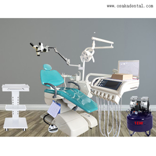 Cadeira odontológica com máquina de raio x dental e compressor de ar