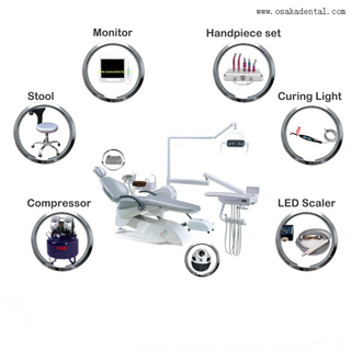 Nova cadeira odontológica com luz LED com compressor de ar OSA-1-2022