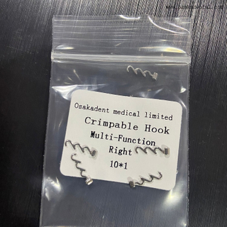 Gancho frisável ortodôntico dentário multifuncional direito