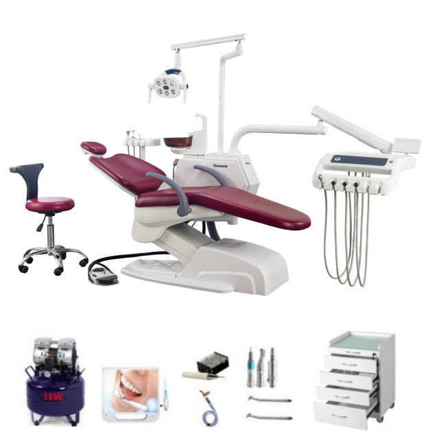 Conjunto de cadeira odontol&oacute;gica de assento grande com gabinete para cl&iacute;nica