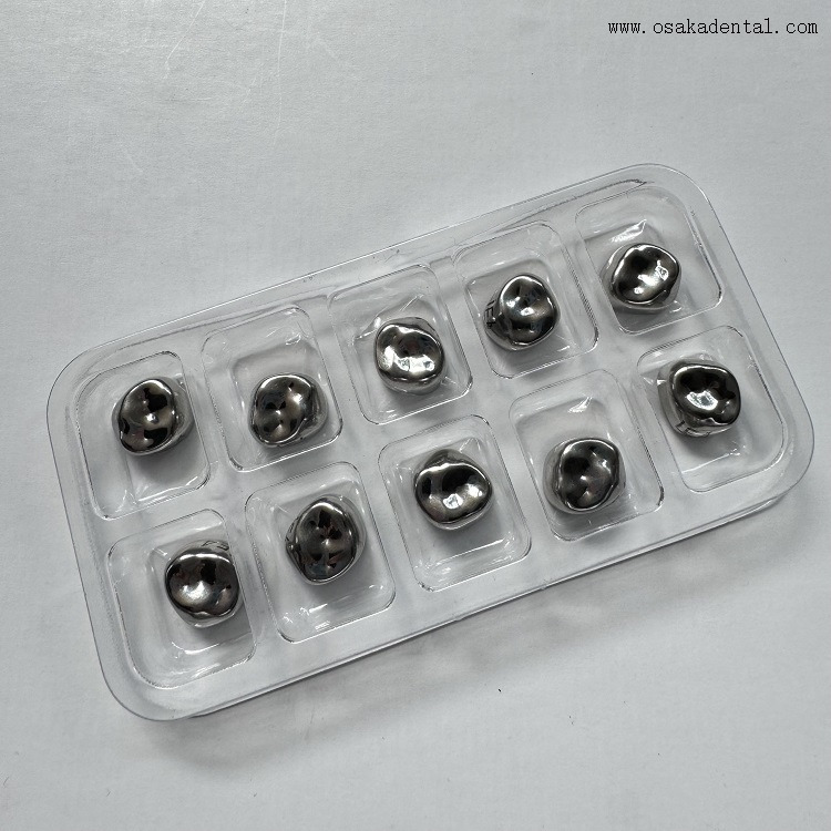 Coroa infantil de aço inoxidável odontológico 10 unidades/pacote