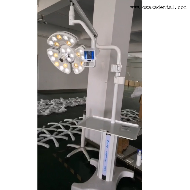 ‌Carrinho móvel ajustável para luz cirúrgica odontológica com braço giratório de 360°