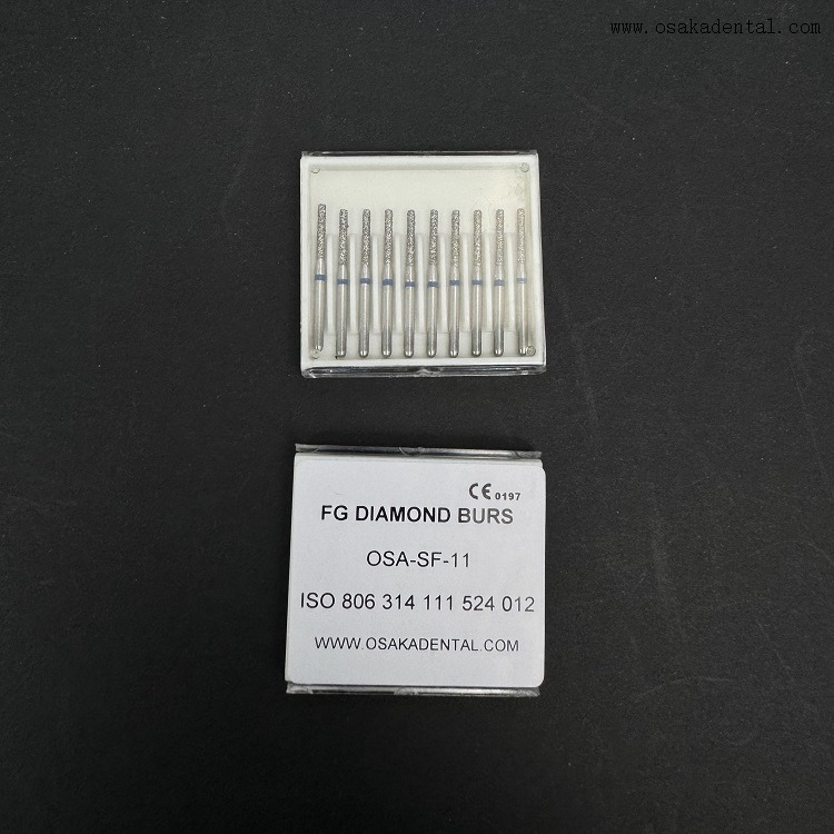 Dental FG Diamond Bur 10 pçs/caixa OSA-F656-T5 Nova Embalagem
