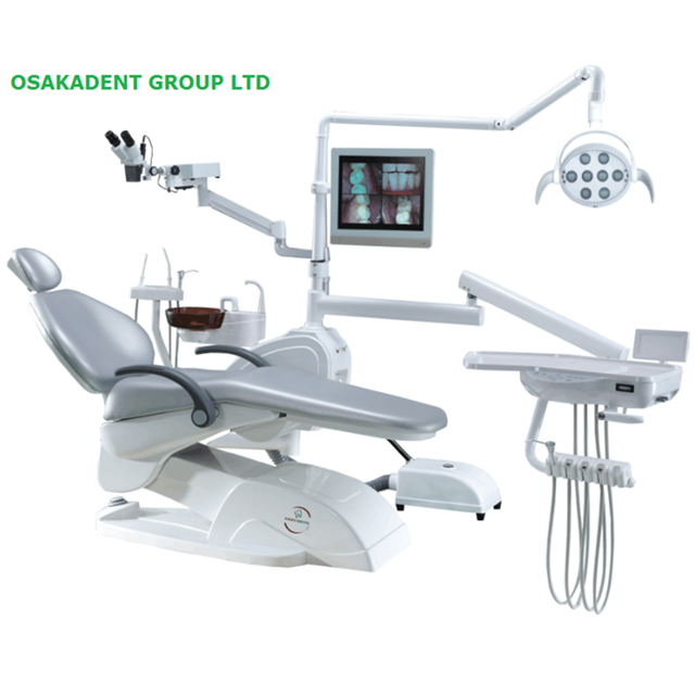 Unidade de cadeira odontol&oacute;gica com microsc&oacute;pio e 8 l&acirc;mpada LED