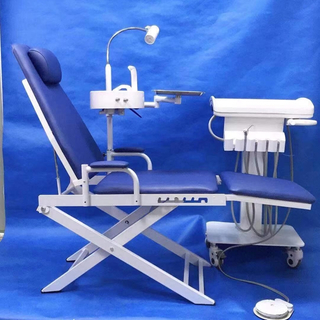 Unidade de cadeira dentária portátil com lâmpada LED e bandeja móvel