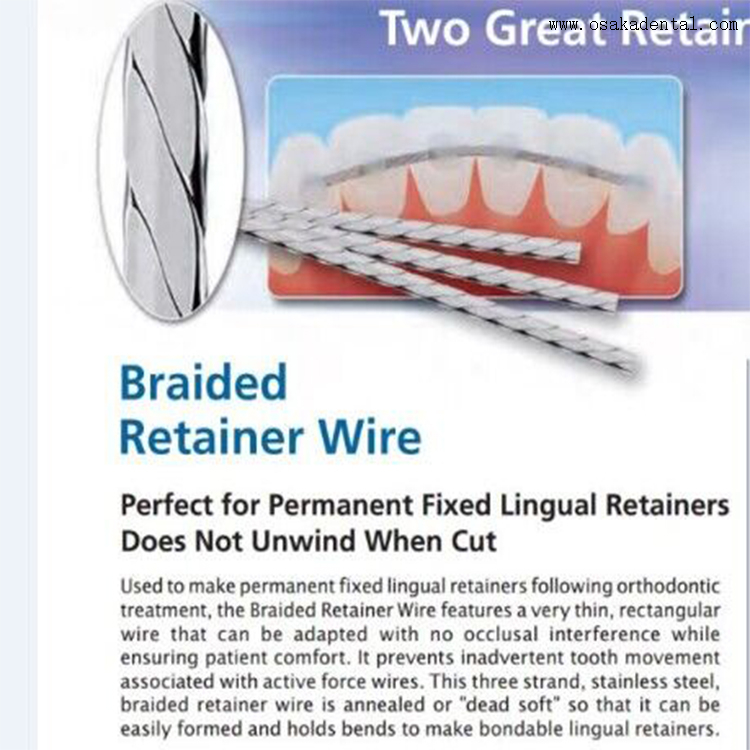 Fio de aço inoxidável dental do retentor dos acessórios ortodônticos