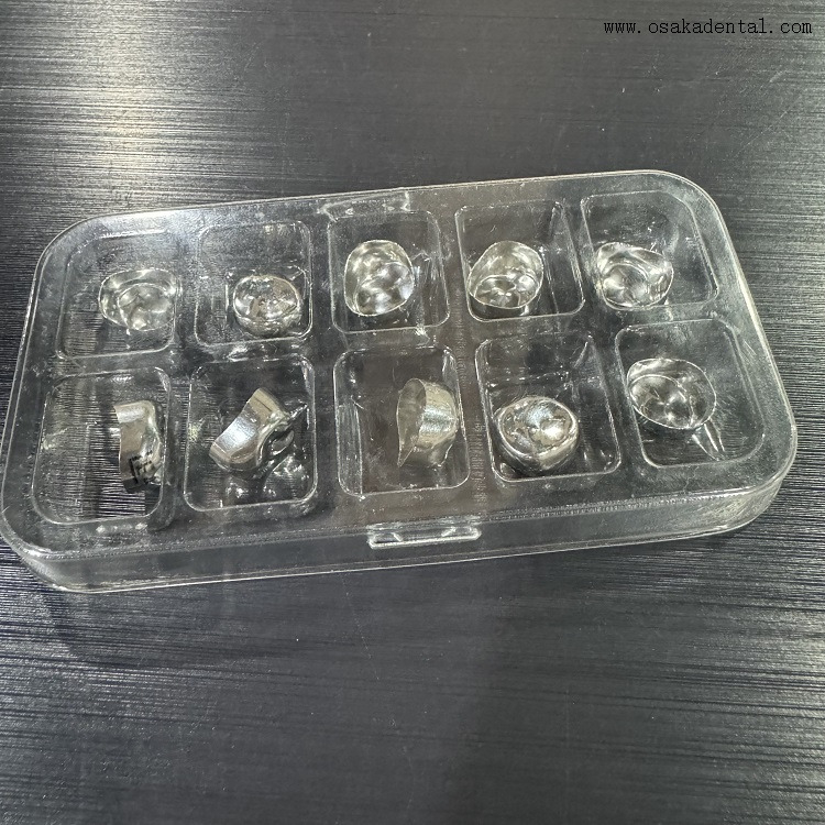 Coroa infantil de aço inoxidável odontológico 10 unidades/pacote