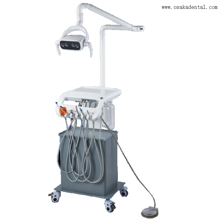 Unidade dentária portátil com compressor e lâmpada LED de 4 lâmpadas