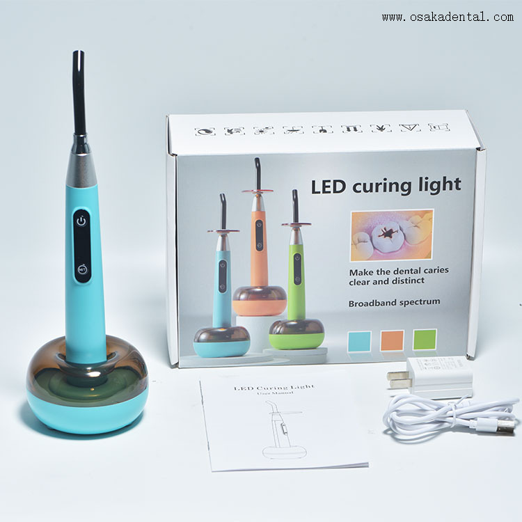 Luz de cura dentária com design de luz azul de amplo espectro