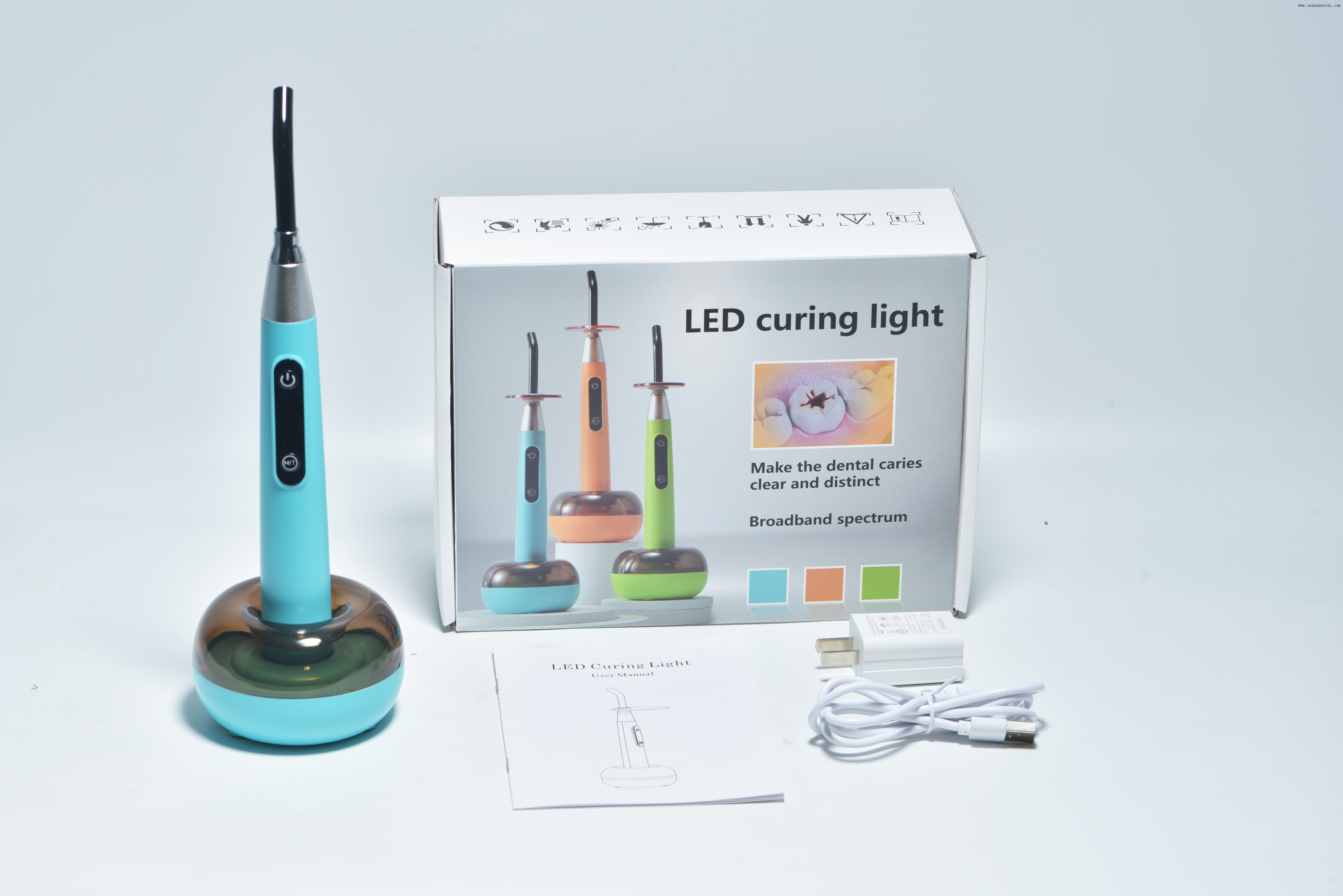 Luz de cura dentária arco-íris colorido com função de detecção de cárie