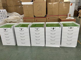 Carrinho de ferramentas odontológicas móveis 5 gavetas com fechadura OSA-T5