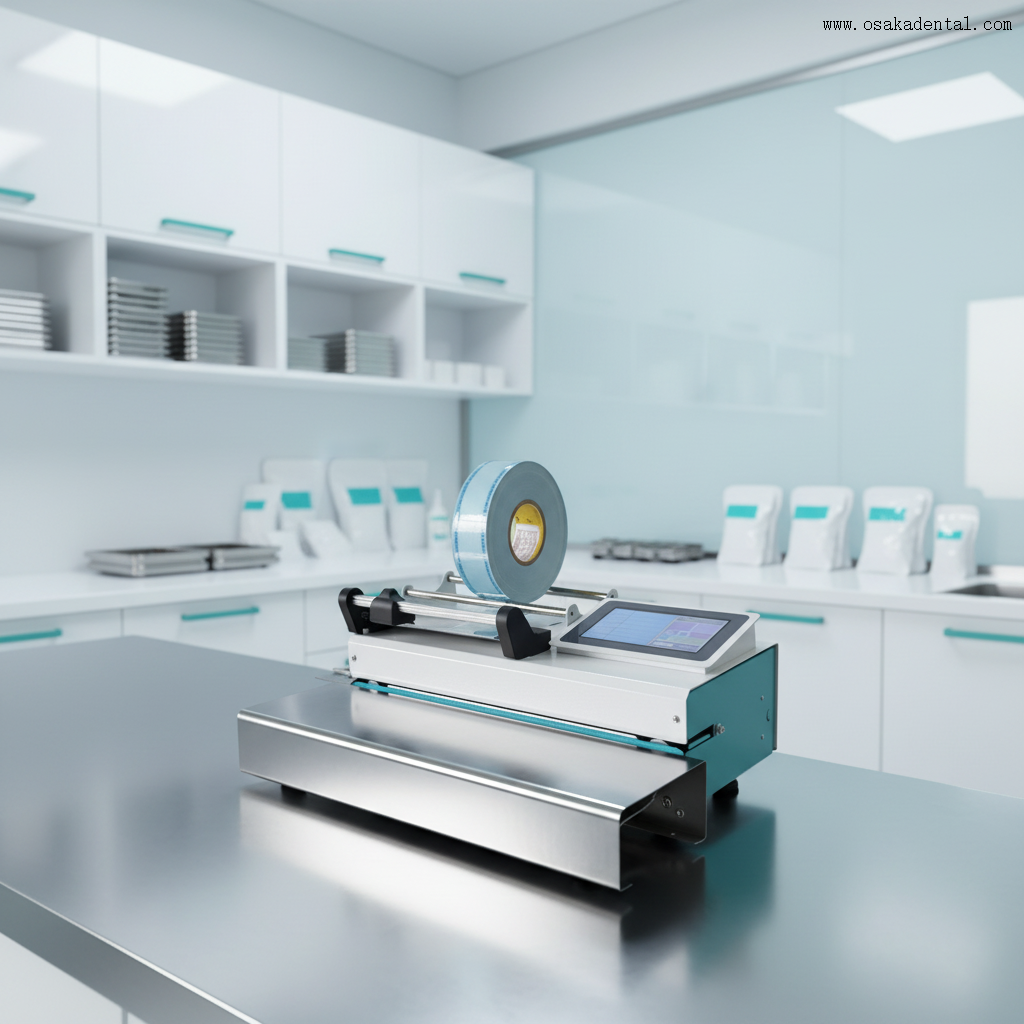 Máquina de selagem automática dentária com função de corte e impressão Máquina de embalagem de bolsa de esterilização dentária