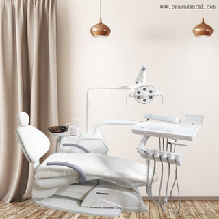 Cadeira odontológica de cor branca/unidade odontológica com lâmpada de sensor de LED e sistema de controle de toque