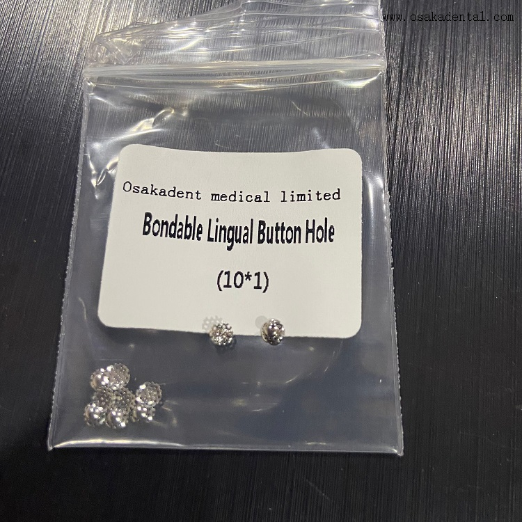 Orifício de botão lingual bondável ortodôntico dentário