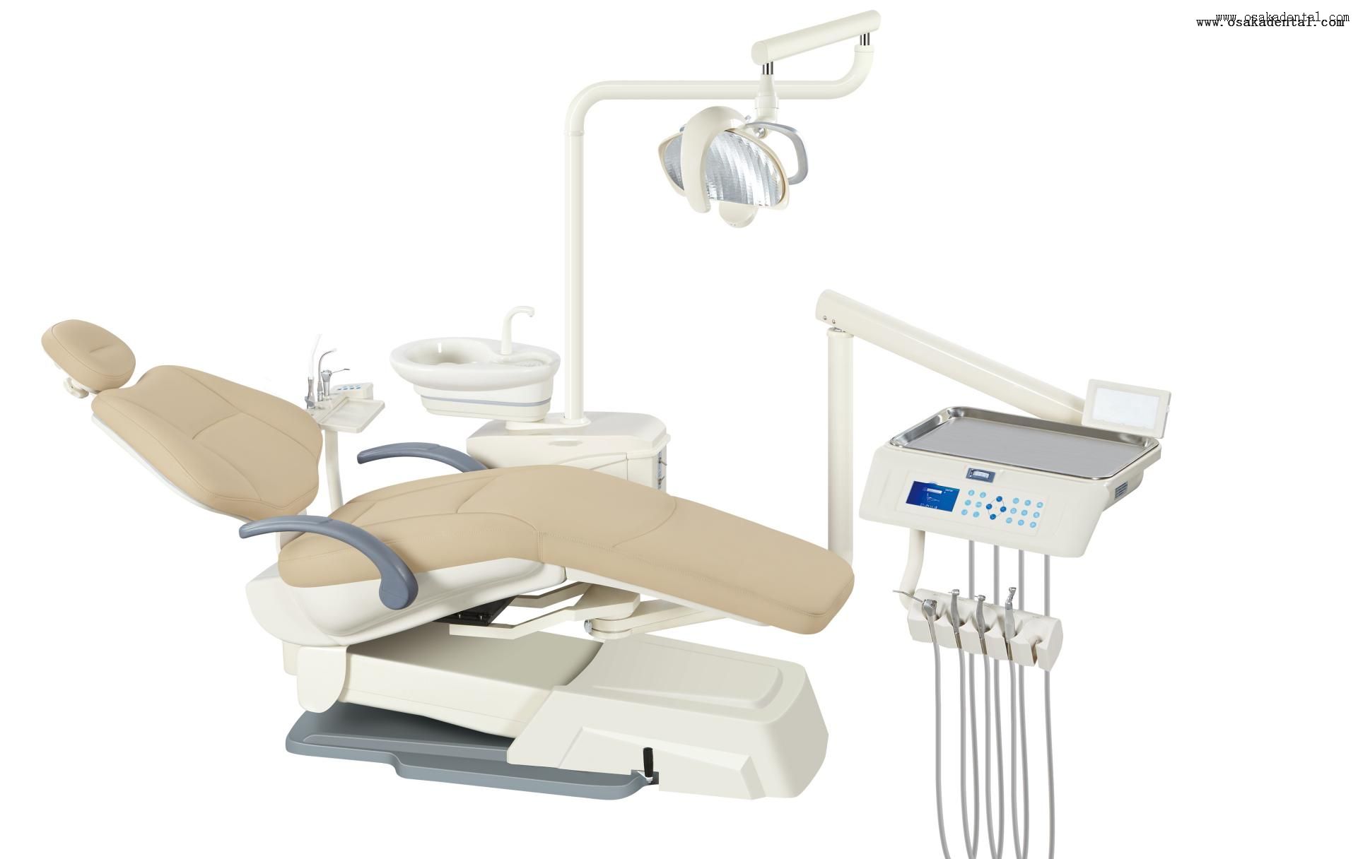 Unidade odontológica de moda luxuosa para clínica dentária com caixa lateral giratória