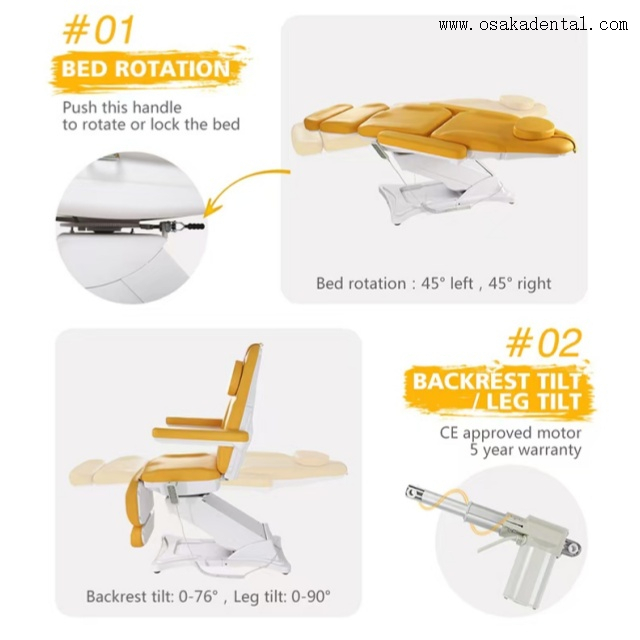 Cadeira de exame médico cama e cadeira de spa de beleza facial