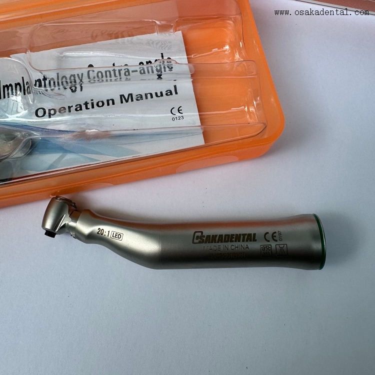 LED de aço inoxidável contra ângulo de implante dentário 20:1